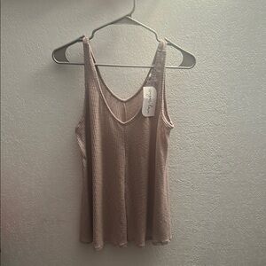 Wasabi + mint boutique small  tan tank top NWT